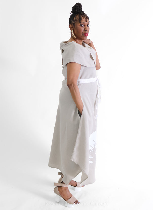 Igor Rita Dress Beige/Wht Clothing - Dress by Igor Dobranic | Essential Elements Chicago