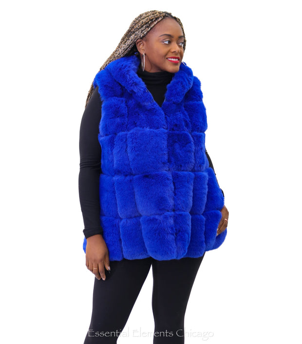 Jayley Hooded Faux Fur Vest - Essential Elements Chicago