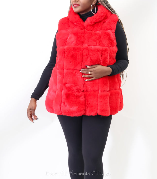 Jayley Hooded Faux Fur Vest - Essential Elements Chicago