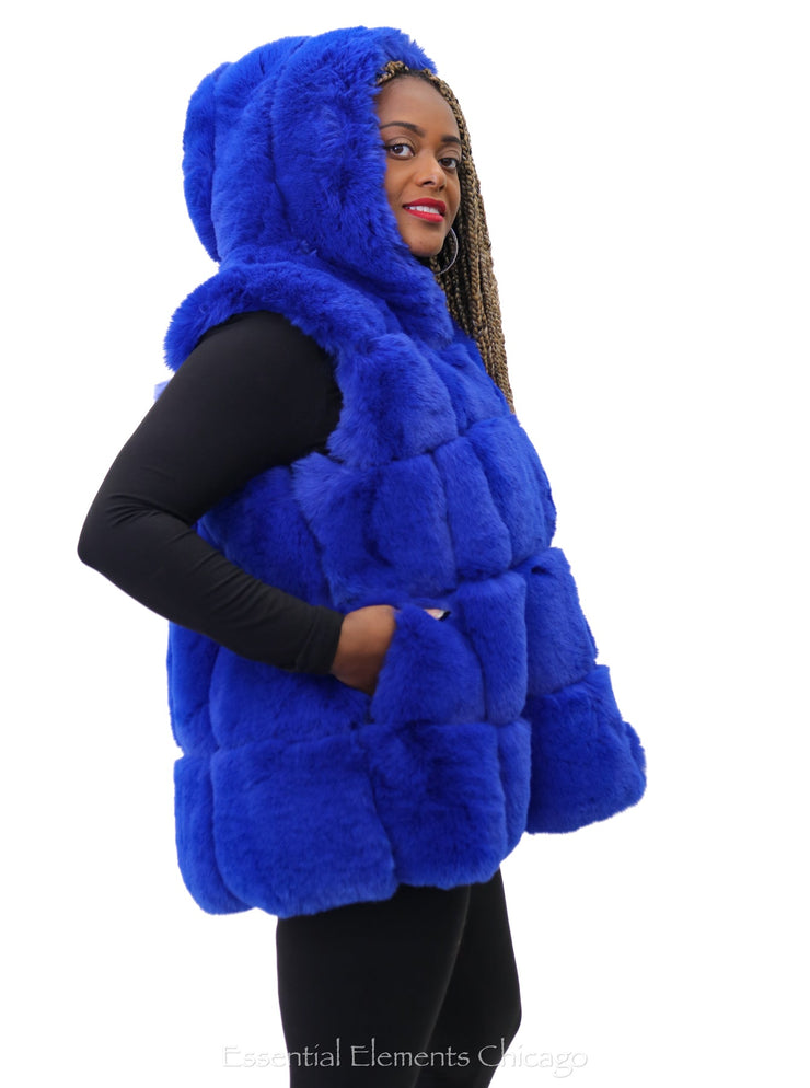 Jayley Hooded Faux Fur Vest - Essential Elements Chicago