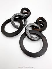 JCM London Ebony Circles & Hematite Crystal Earrings - Essential Elements Chicago