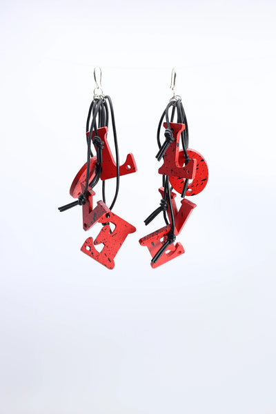 Jianhui Handpainted Big Love Earrings - Essential Elements Chicago