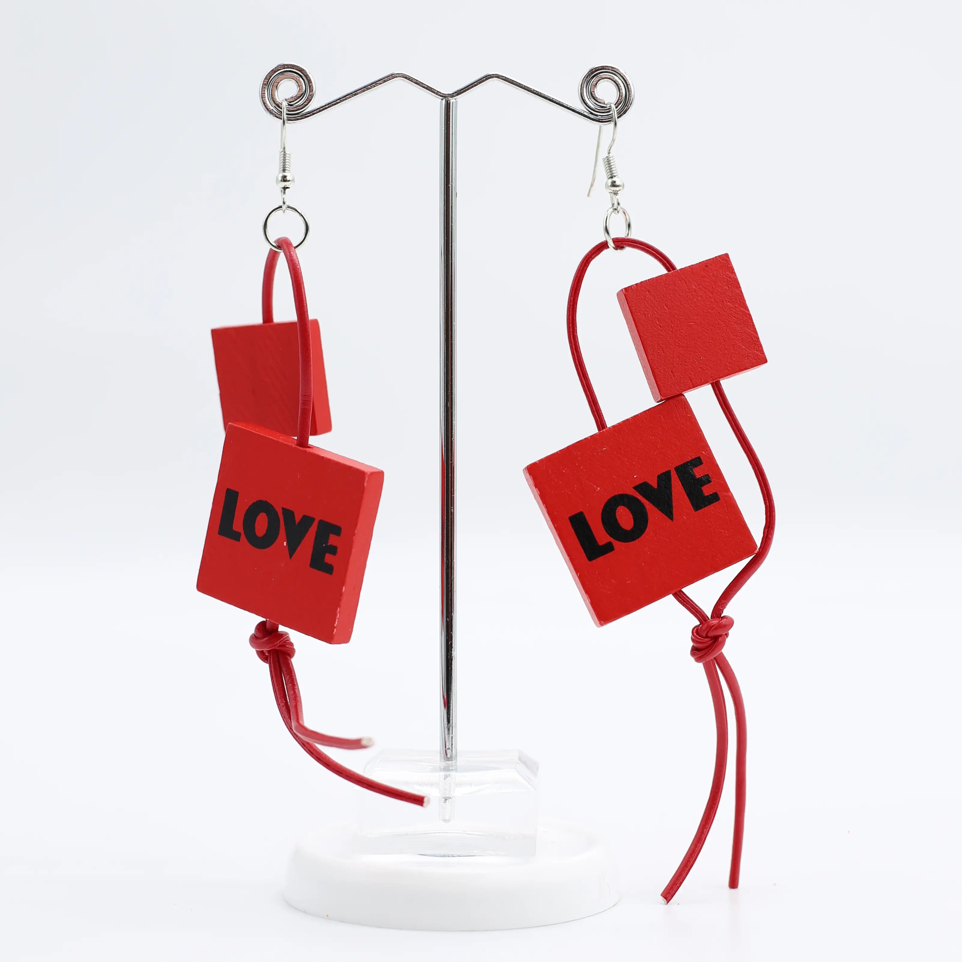 Jianhui Leatherette LOVE Earrings