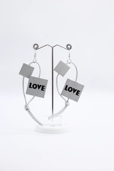Jianhui Leatherette LOVE Earrings - Essential Elements Chicago