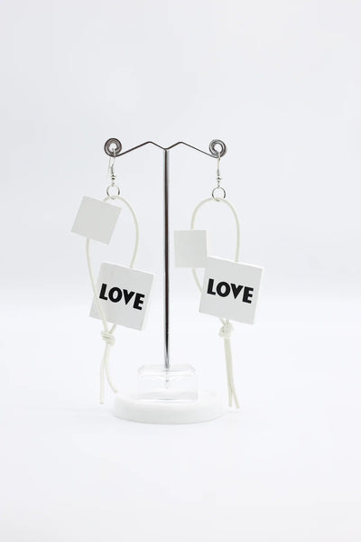 Jianhui Leatherette LOVE Earrings - Essential Elements Chicago