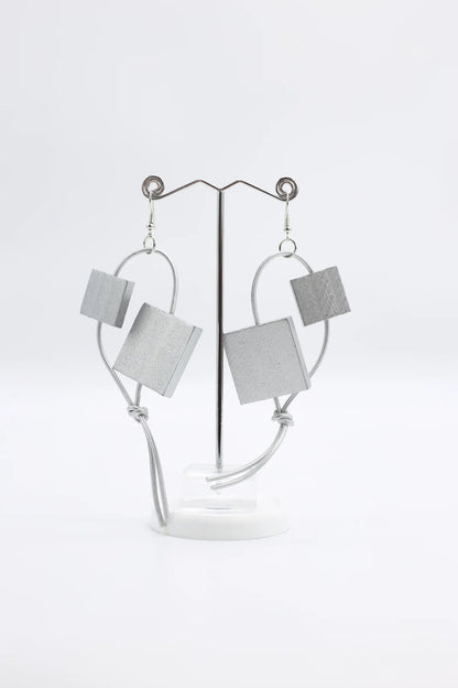 Jianhui Leatherette & Squares Earrings - Essential Elements Chicago