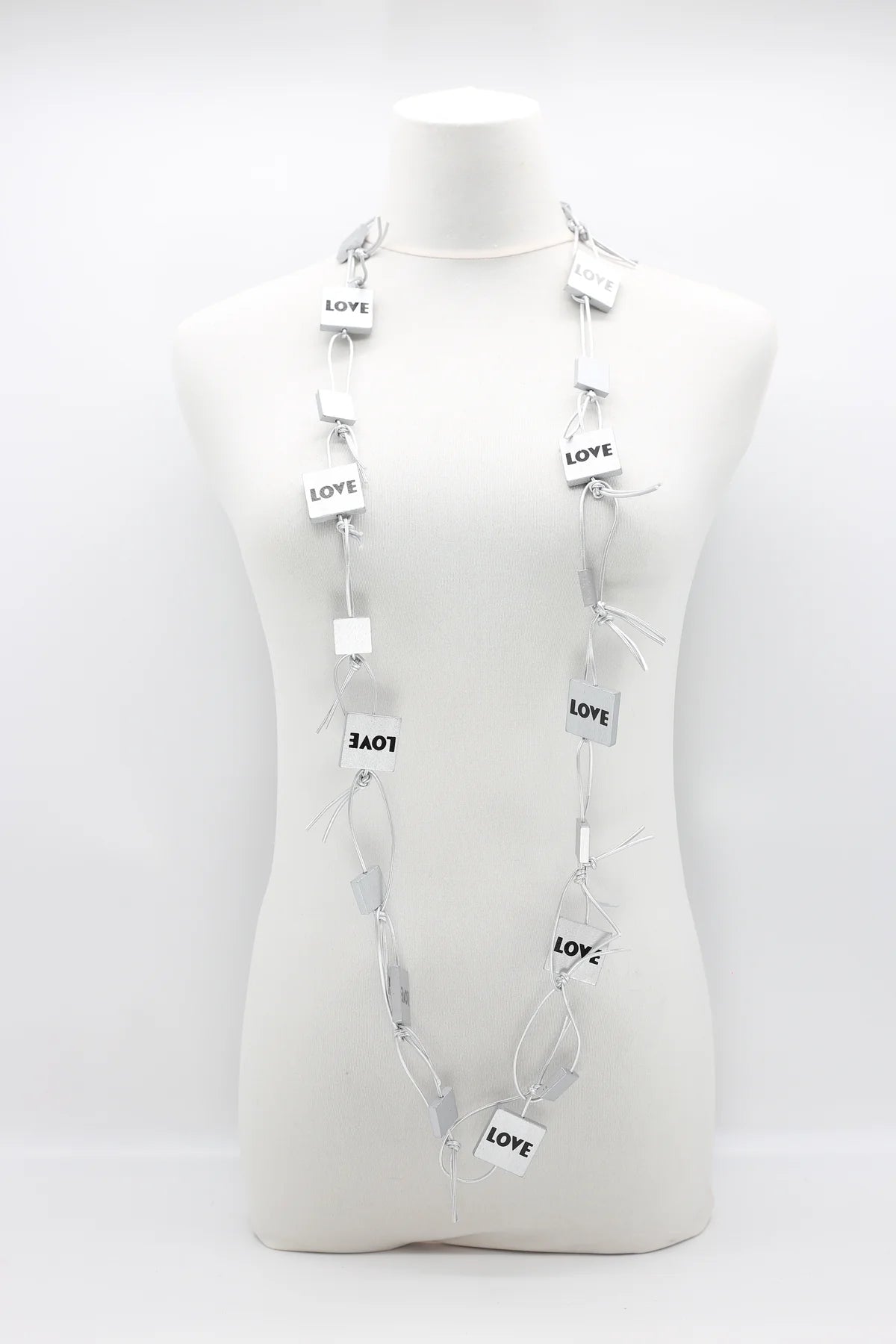 Jianhui LOVE Leatherette Chain Necklace, Silver - Essential Elements Chicago