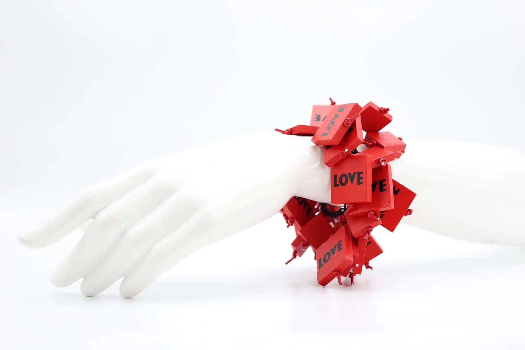 Jianhui LOVE Squares Bracelet, Red - Essential Elements Chicago