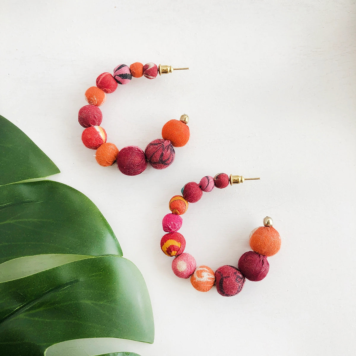 Kantha Fiesta Hoop Earrings - Essential Elements Chicago