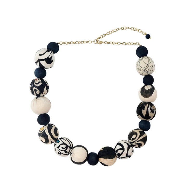 Kantha Indigo Bauble Necklace - Essential Elements Chicago