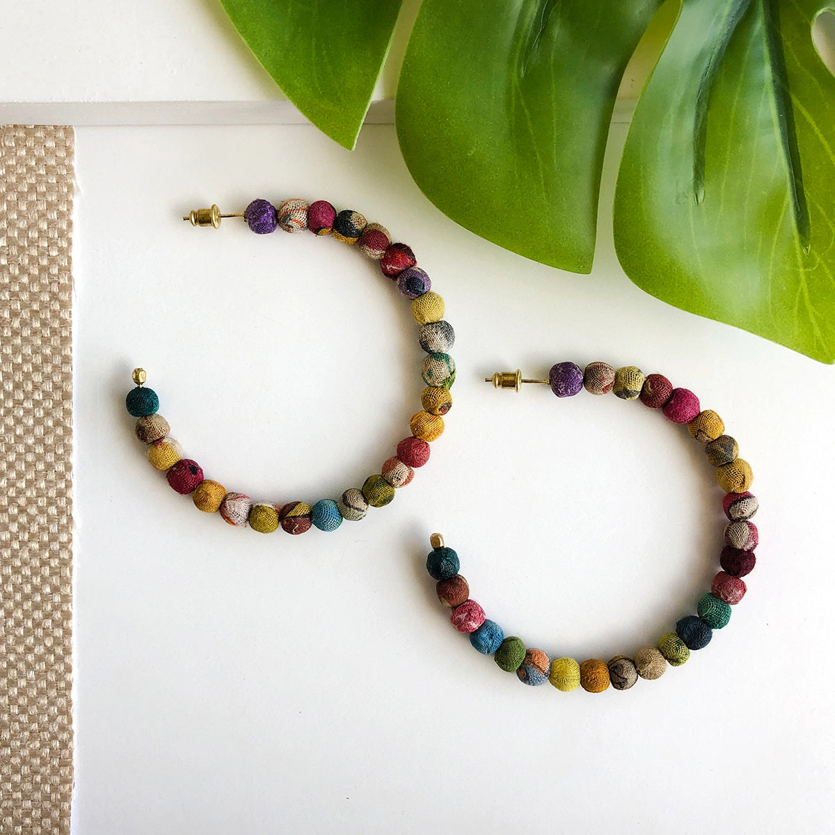 Kantha Large Hoop Earrings - Essential Elements Chicago