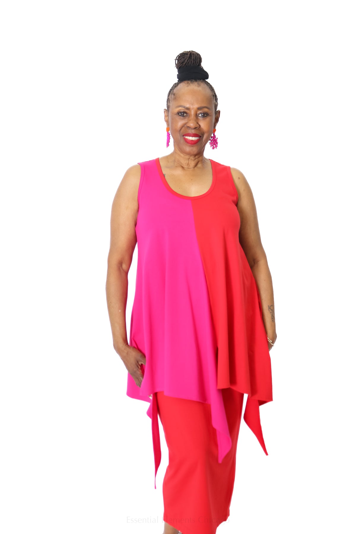 Kedem Sasson Cream Colorblock Top - Essential Elements Chicago
