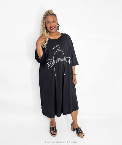 Kedem Sasson Lilo Dress, Black - Essential Elements Chicago
