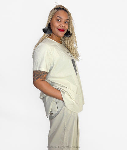 Kedem Sasson Lily Shirt, Stone - Essential Elements Chicago
