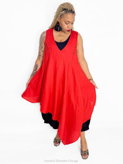 Kedem Sasson Yola Shirt, Red - Essential Elements Chicago