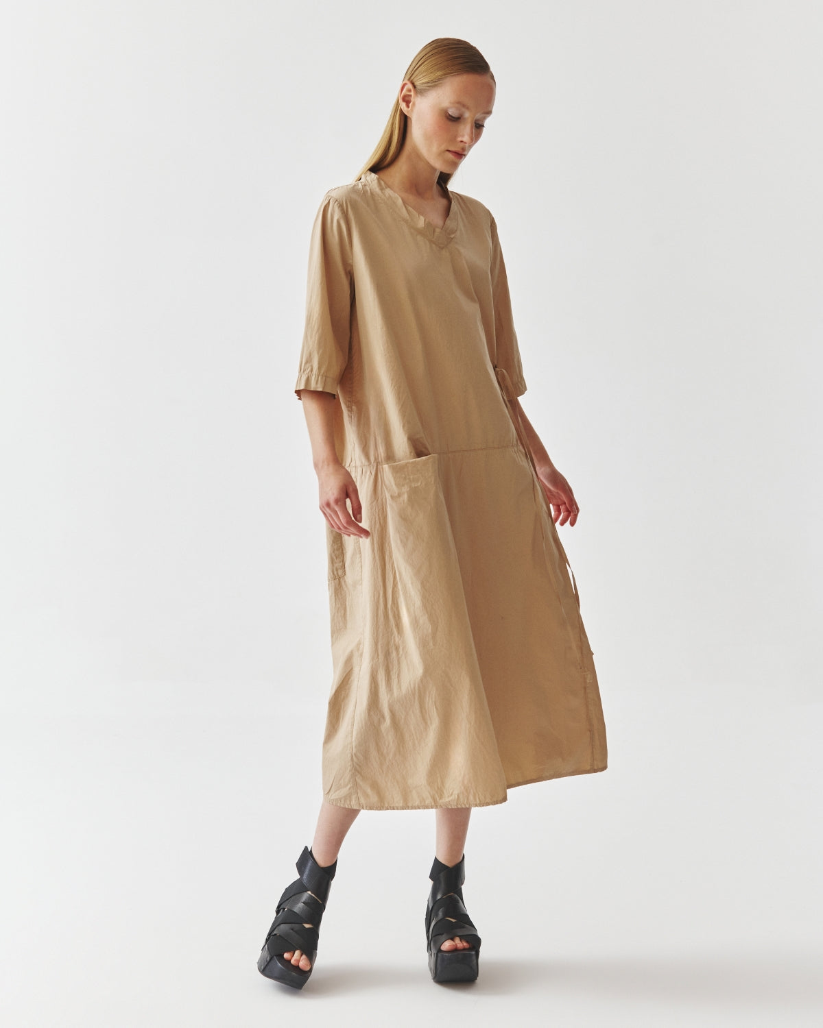 Kedziorek Cotton Dress, Sand - Essential Elements Chicago