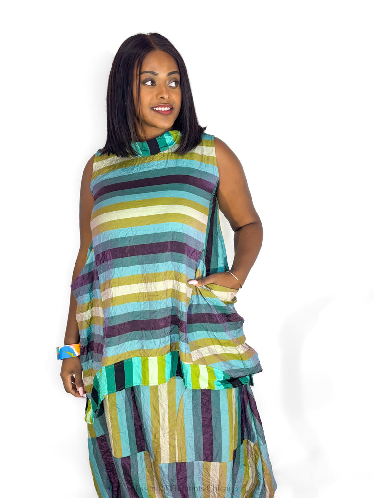 Kozan Amina Tunic, Warm Stripe - Essential Elements Chicago