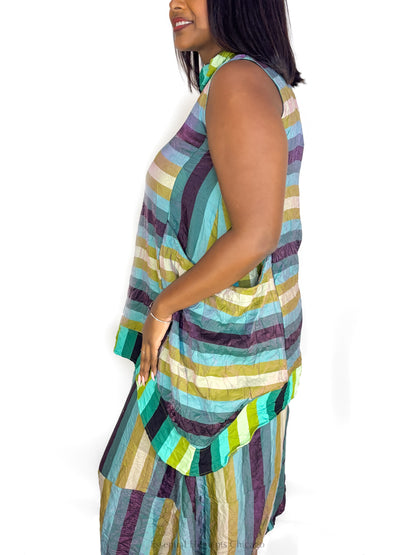 Kozan Amina Tunic, Warm Stripe - Essential Elements Chicago