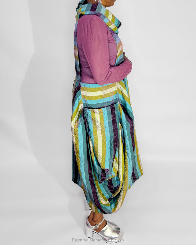 Kozan Avi Dress, Warm Stripes - Essential Elements Chicago