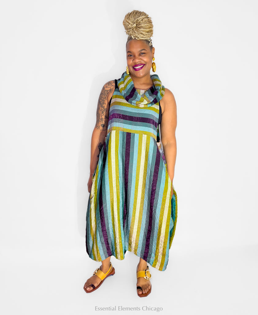 Kozan Warm Stripe Avi Dress, Plus - Essential Elements Chicago