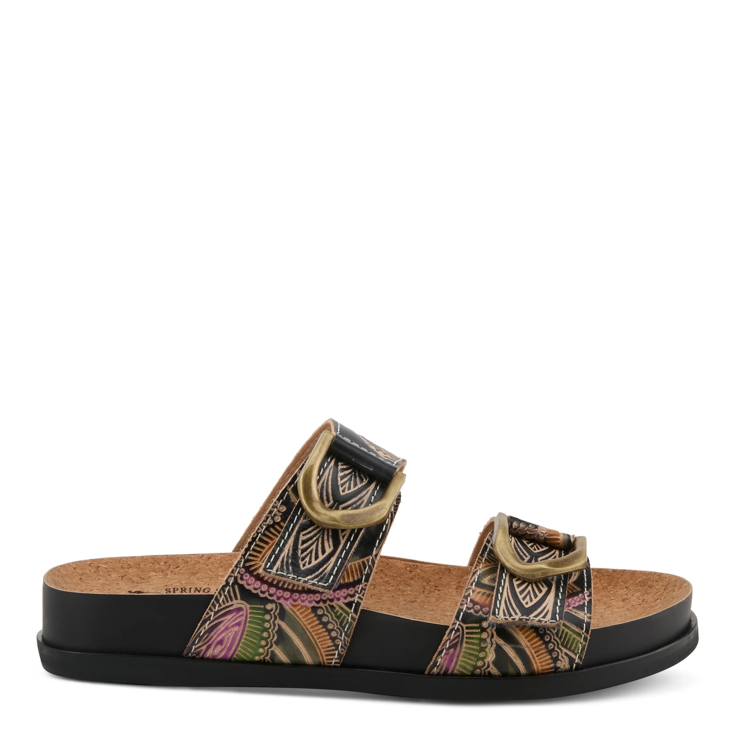 L'Artiste Glaze Sandals, Black - Essential Elements Chicago