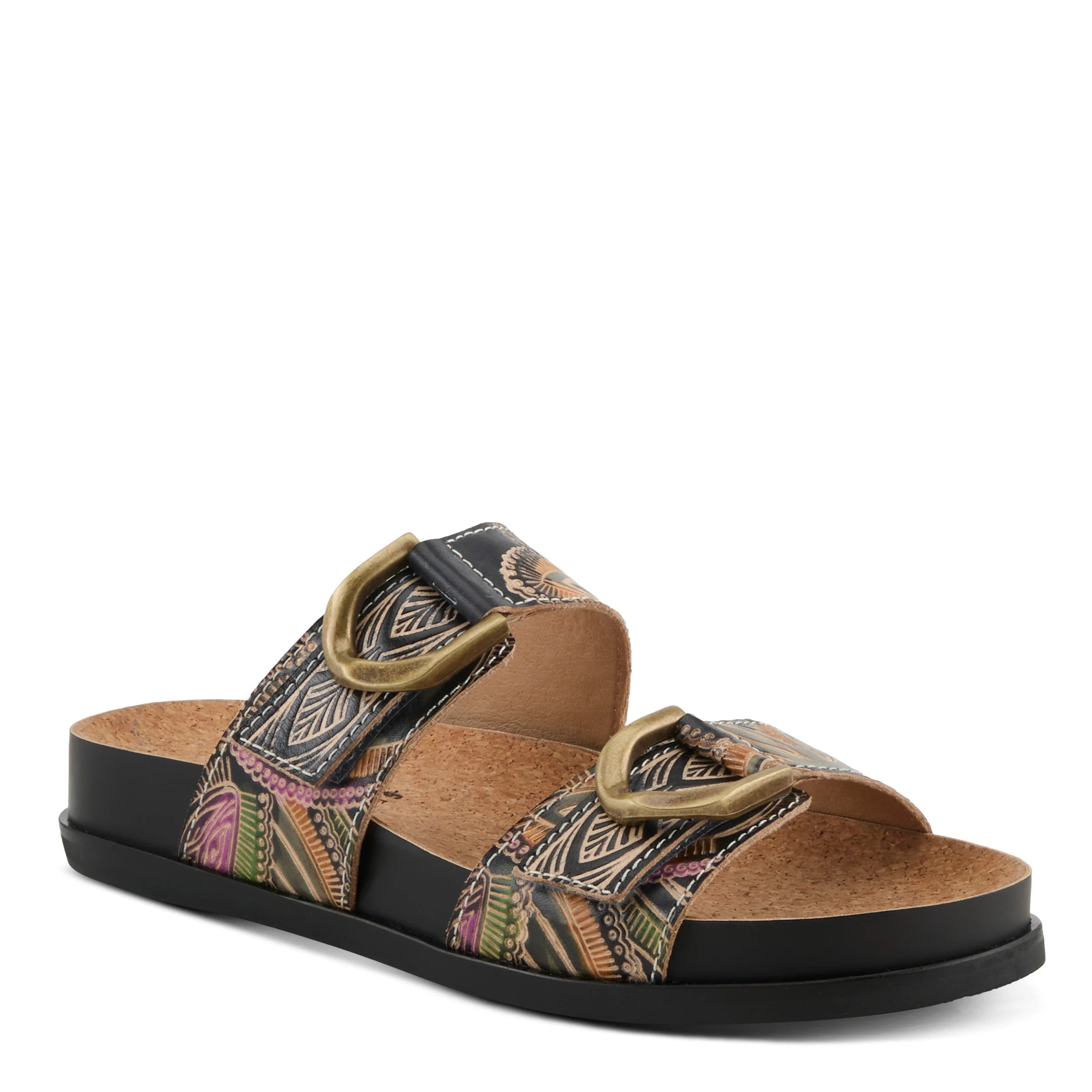 L'Artiste Glaze Sandals, Black - Essential Elements Chicago