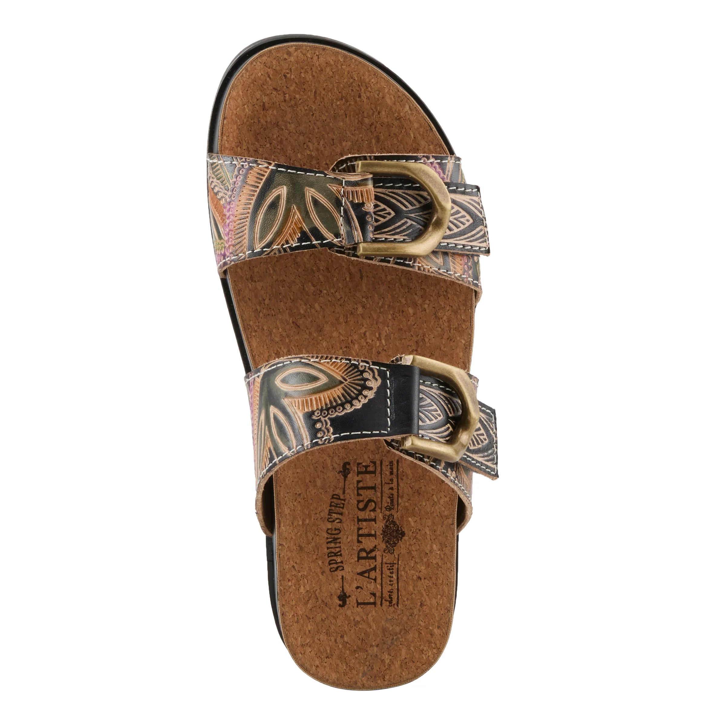 L'Artiste Glaze Sandals, Black - Essential Elements Chicago