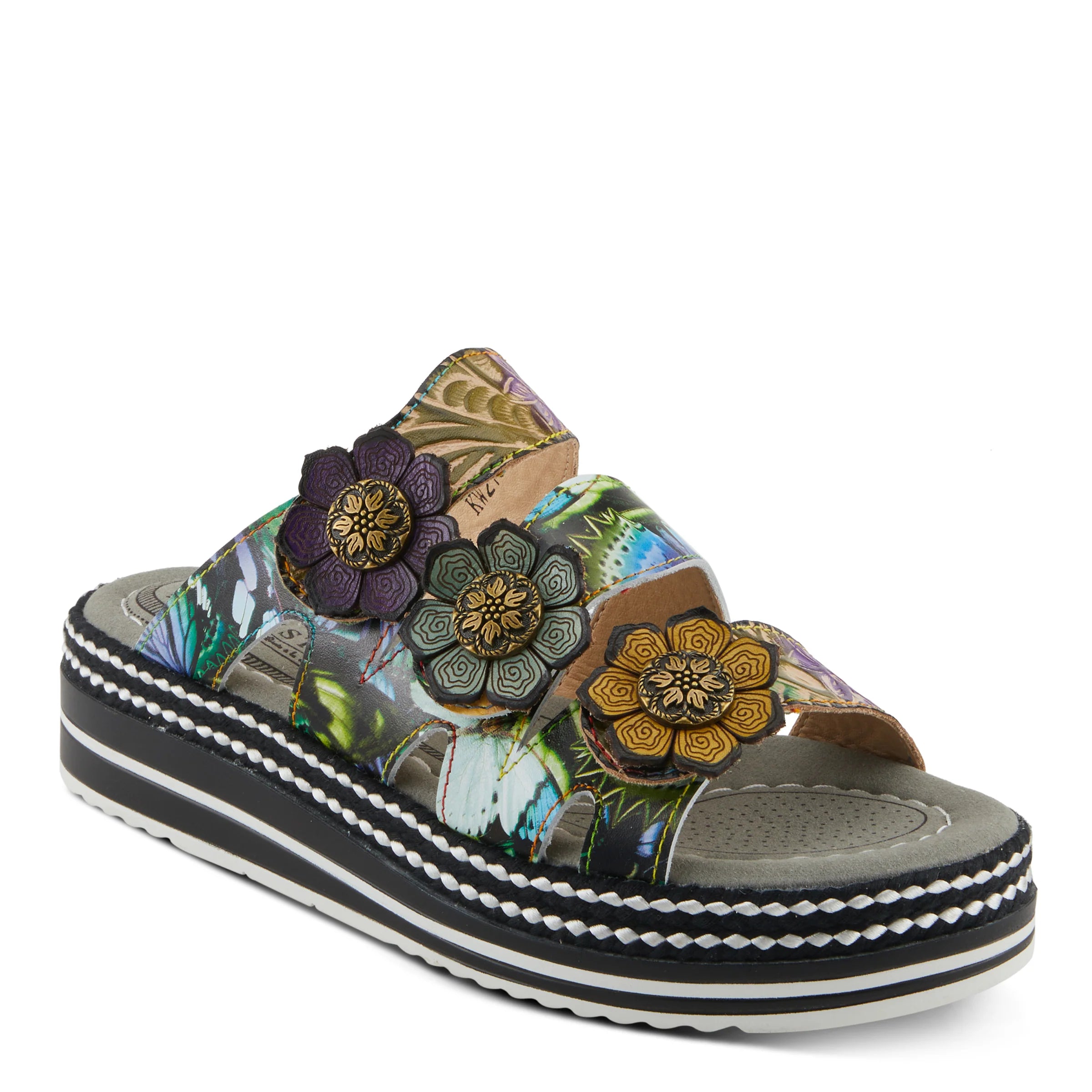 L'Artiste Naomi Monarch Sandals, Olive - Essential Elements Chicago