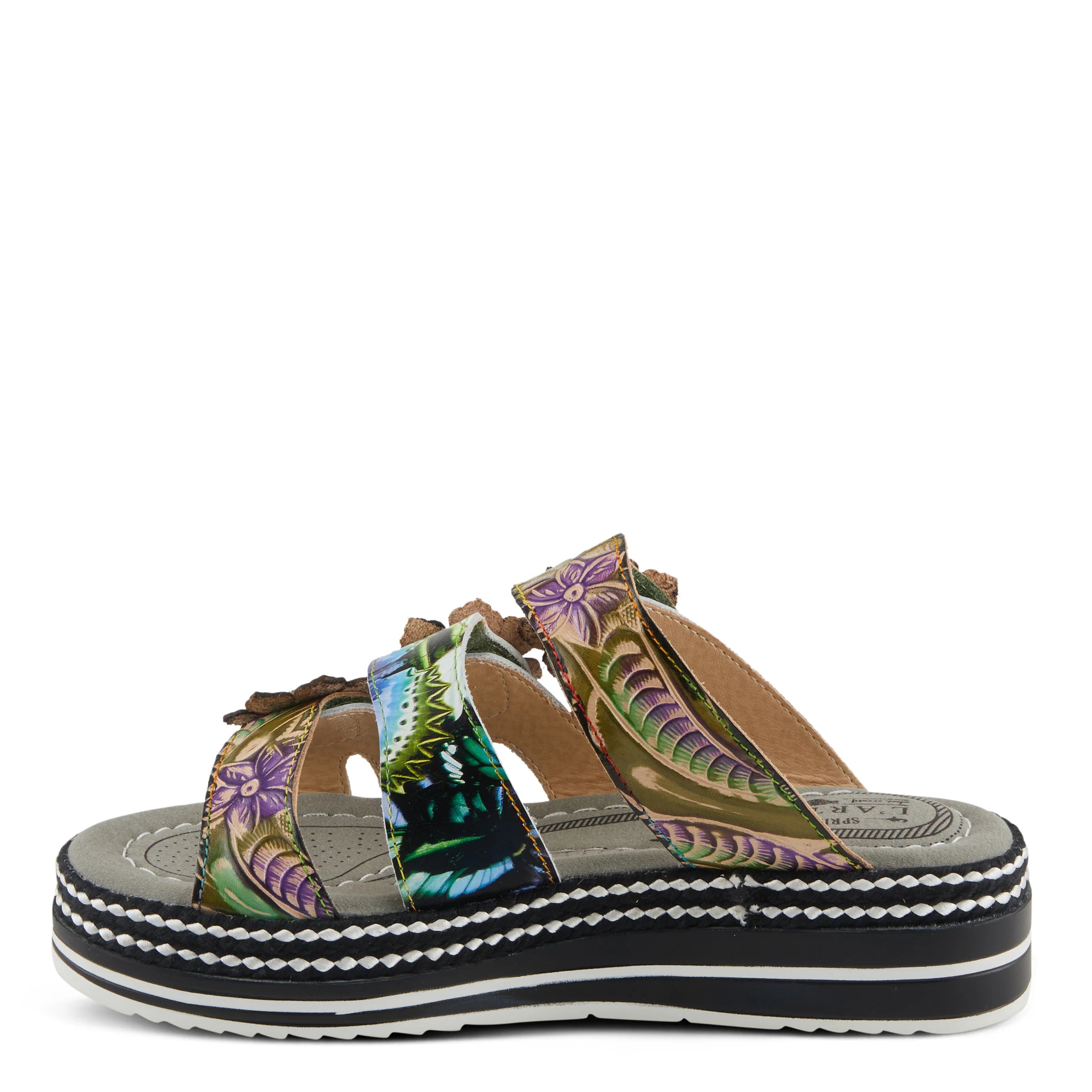 L'Artiste Naomi Monarch Sandals, Olive - Essential Elements Chicago
