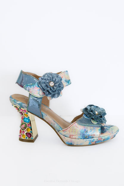 L'Artiste Smashing Sandal, Blue - Essential Elements Chicago