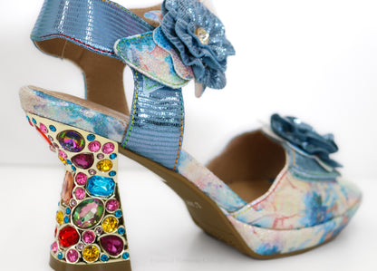 L'Artiste Smashing Sandal, Blue - Essential Elements Chicago