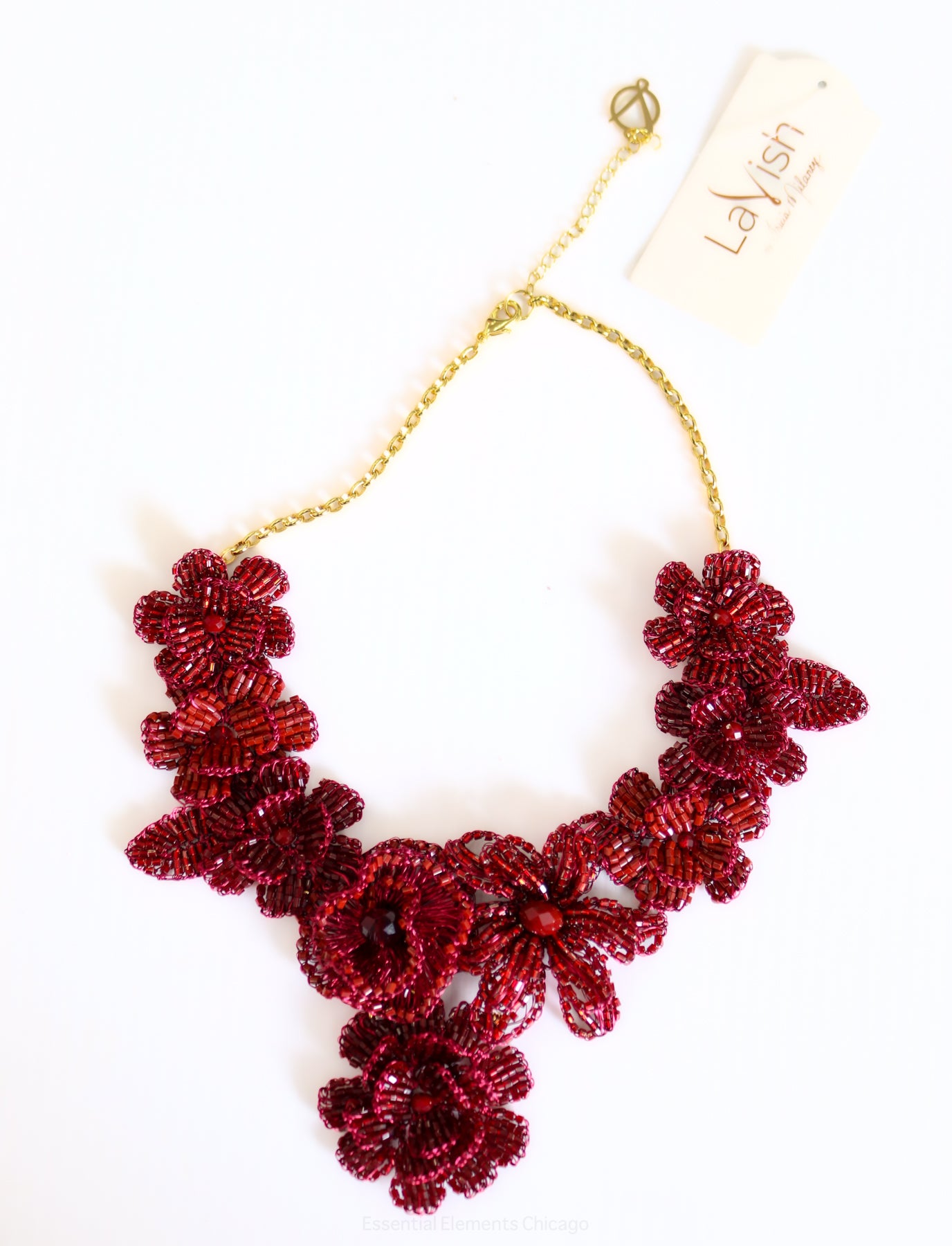 Lavish Red Blossom Necklace - Essential Elements Chicago