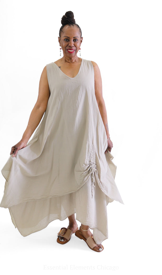 Layered Maxi Dress Taupe POP ELEMENT - Dresses by Pop Element | Essential Elements Chicago