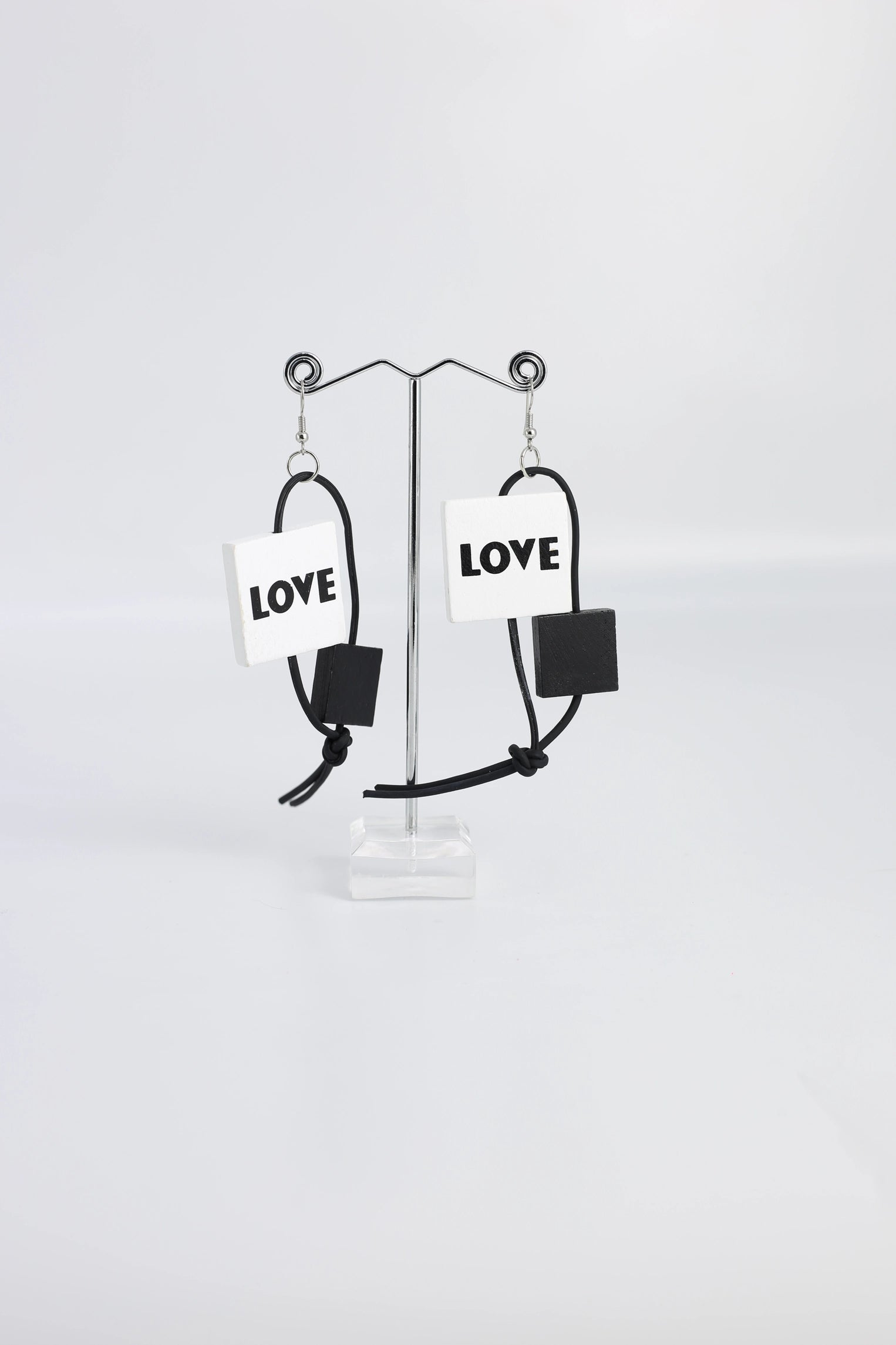 Jianhui Leatherette LOVE Earrings