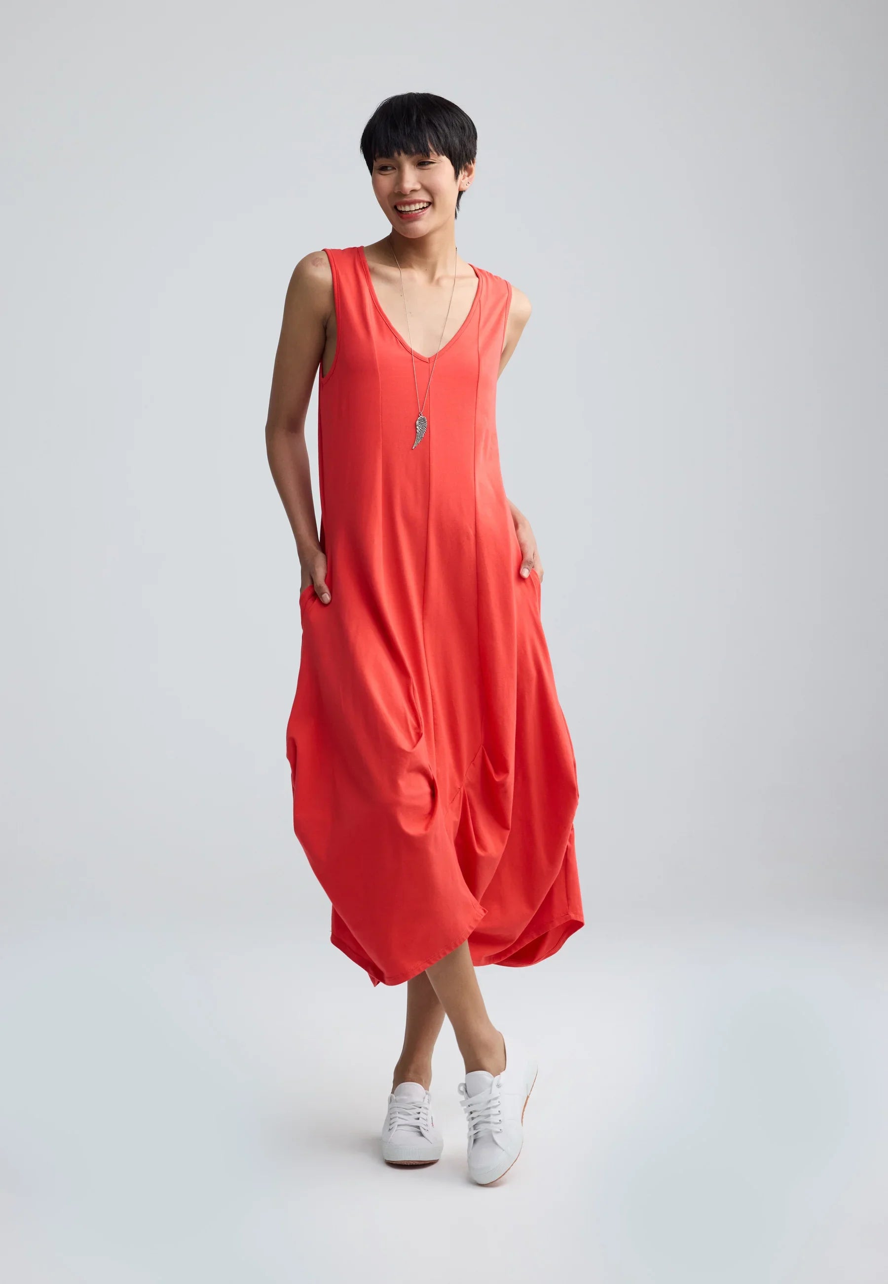 Luukaa Calista Dress, Vermillion - Essential Elements Chicago