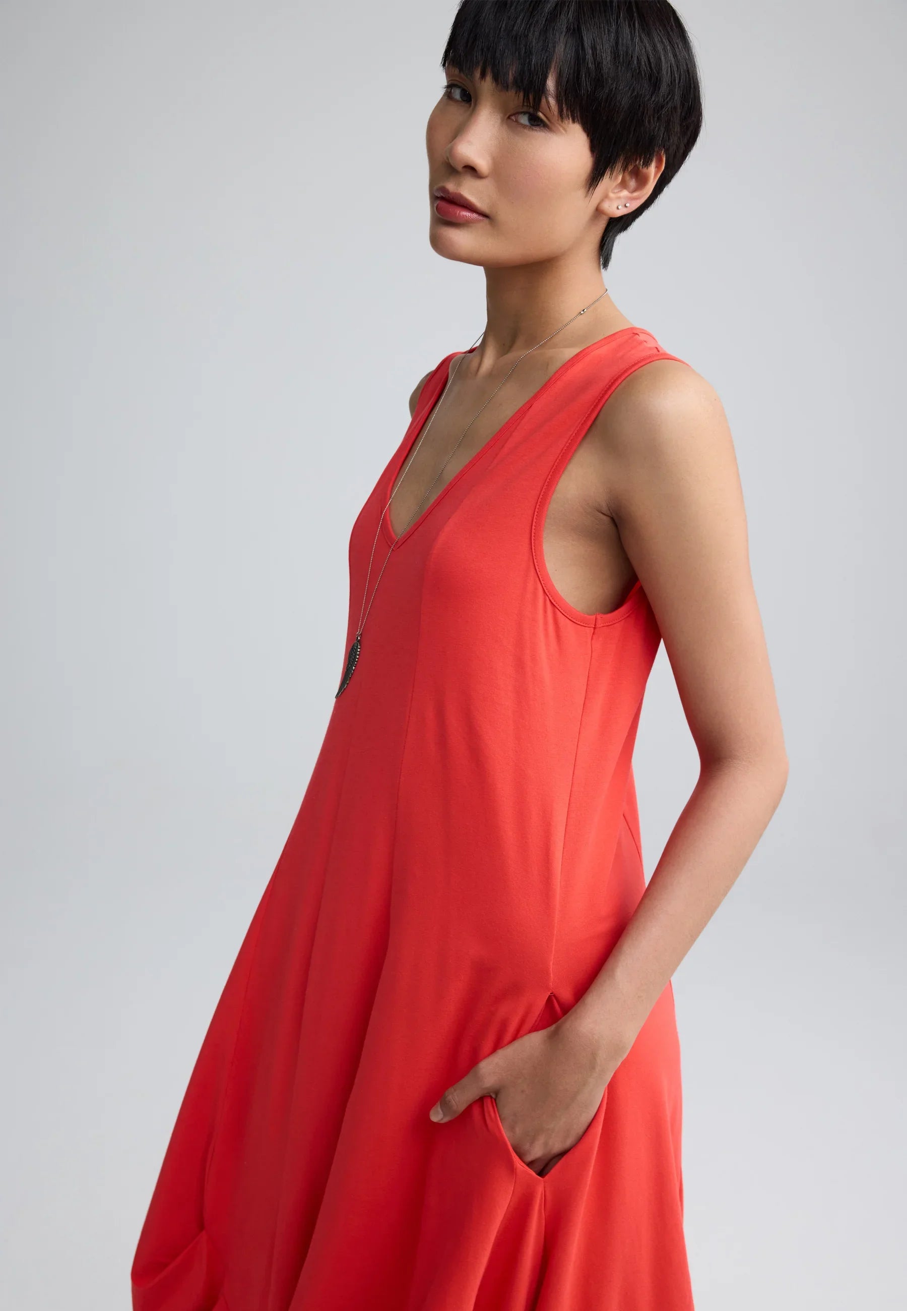 Luukaa Calista Dress, Vermillion - Essential Elements Chicago