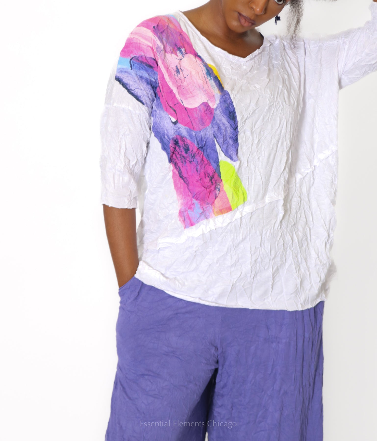 Luukaa Fuscion Top, White - Essential Elements Chicago