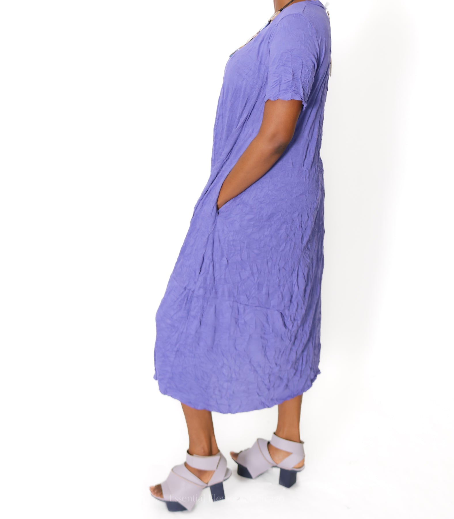 Luukaa Fusion Crinkle Dress, Lilac - Essential Elements Chicago