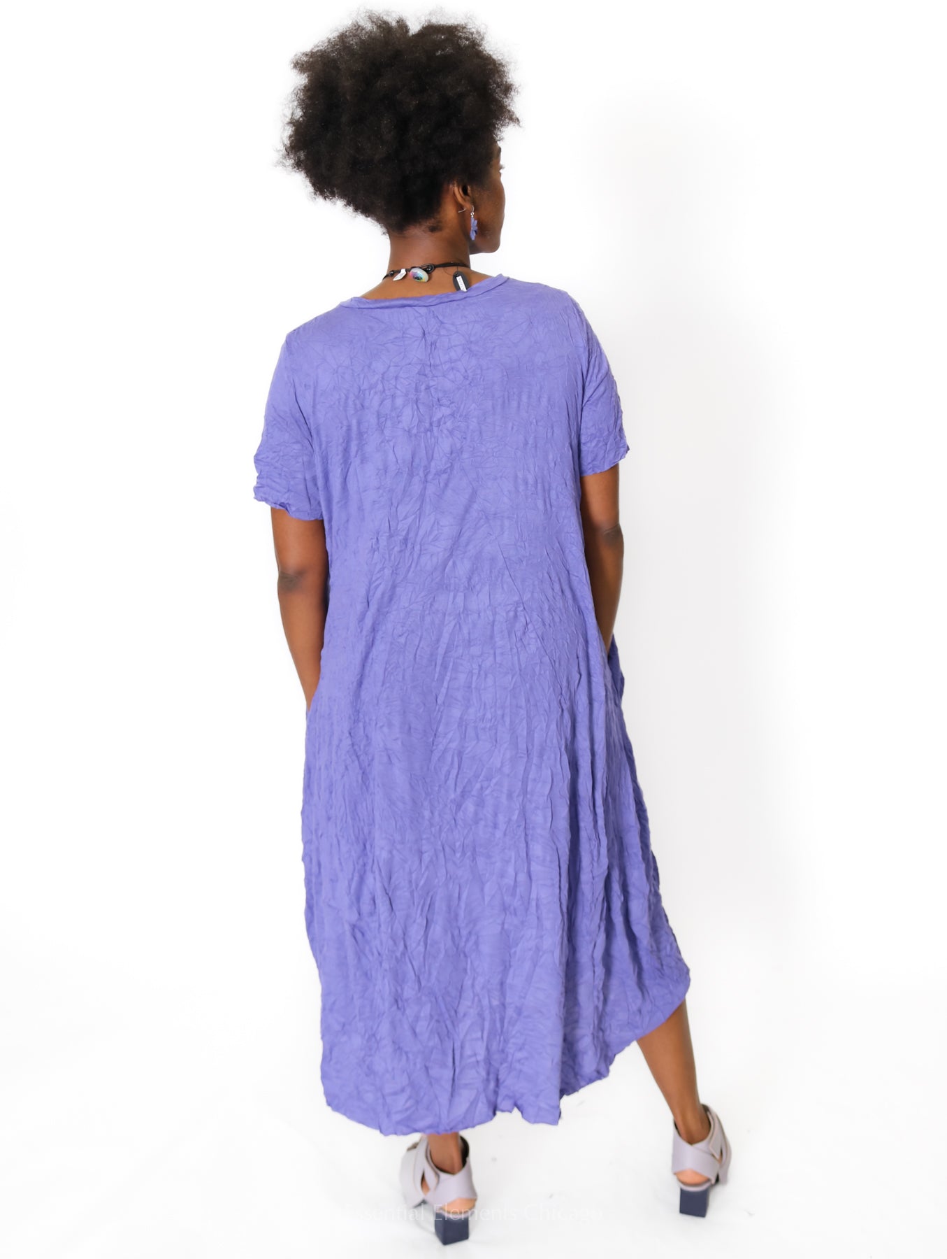Luukaa Fusion Crinkle Dress, Lilac - Essential Elements Chicago