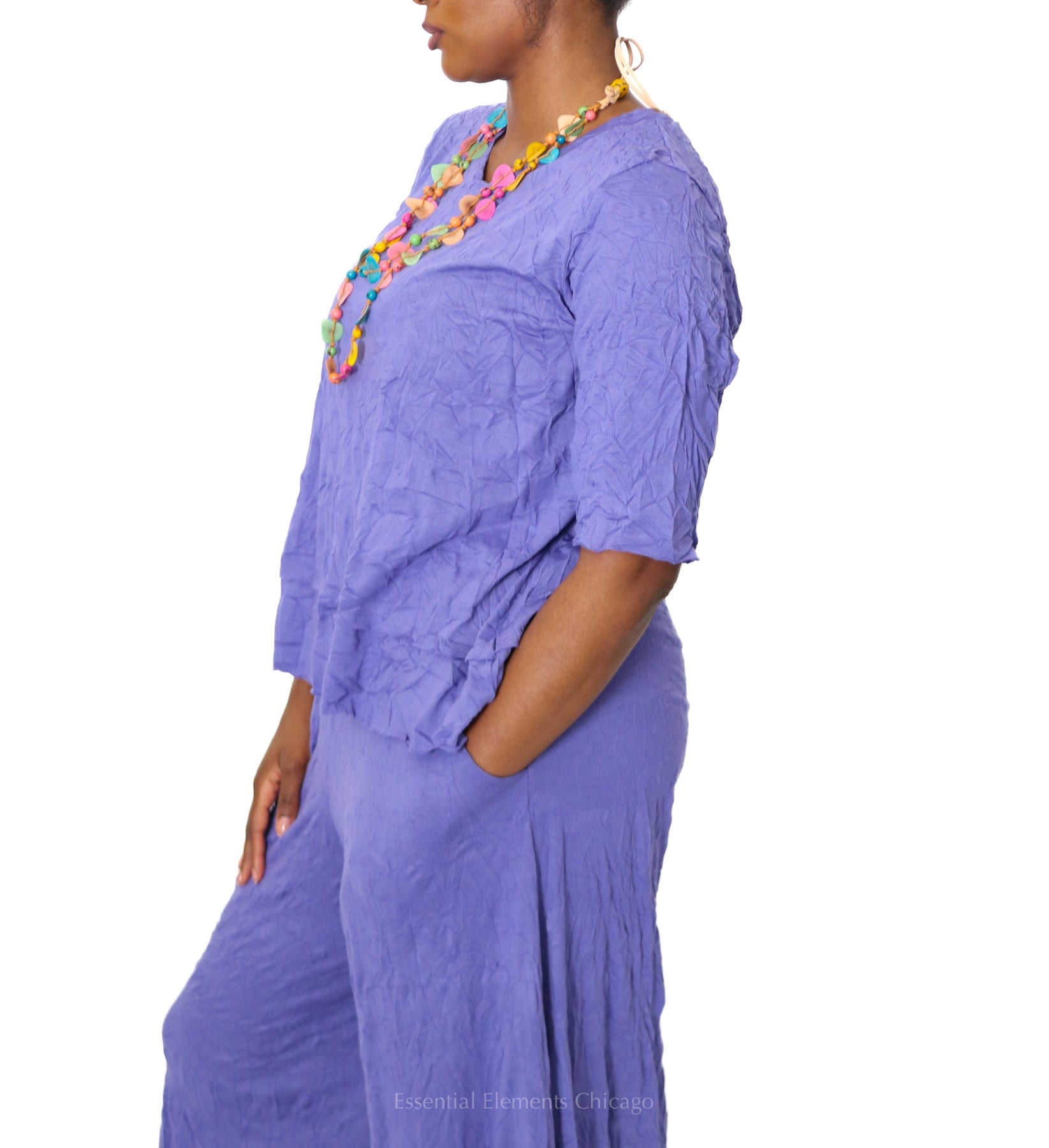 Luukaa Fusion Crinkle Top, Lilac - Essential Elements Chicago