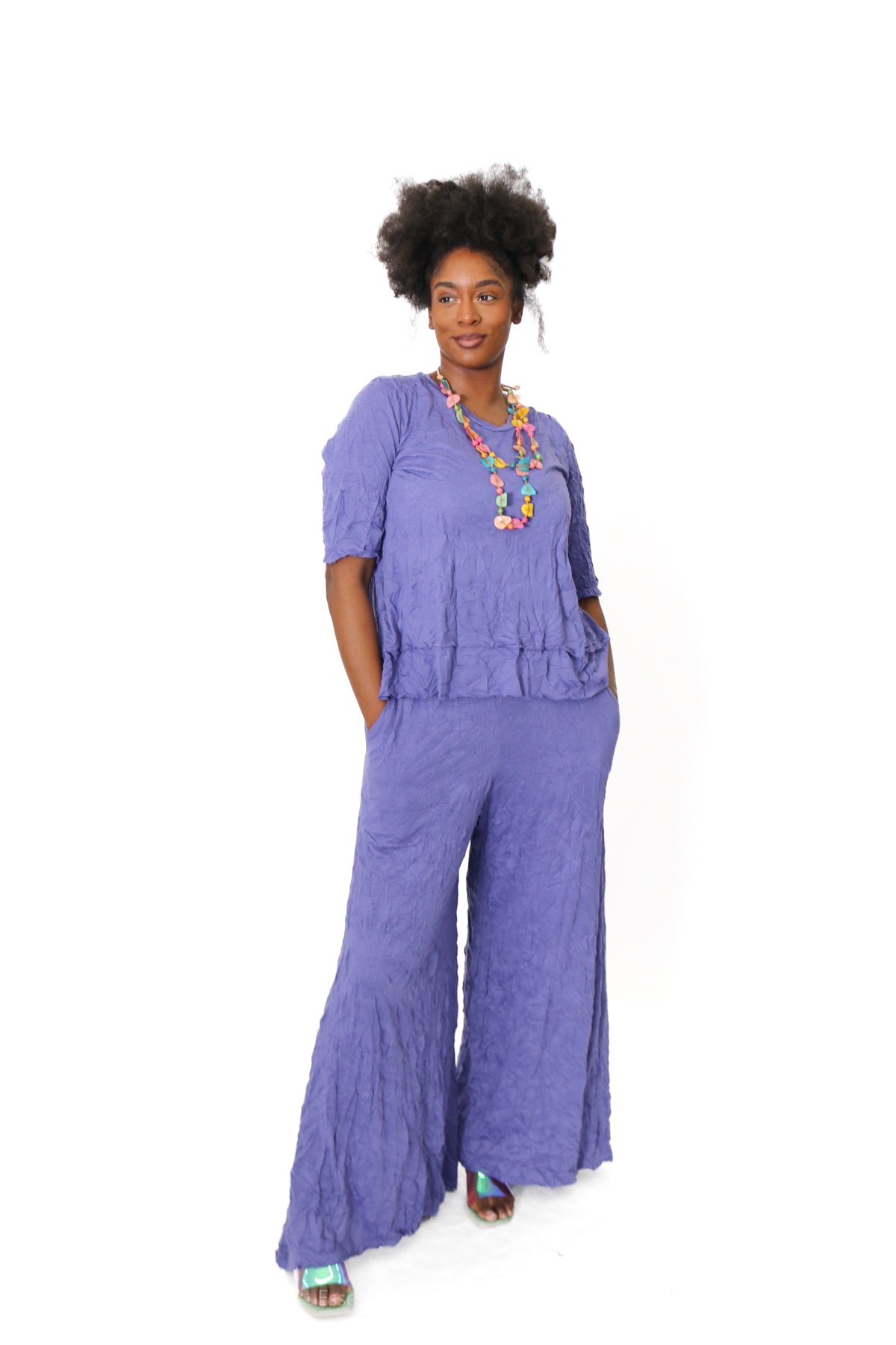 Luukaa Fusion Crinkle Top, Lilac - Essential Elements Chicago