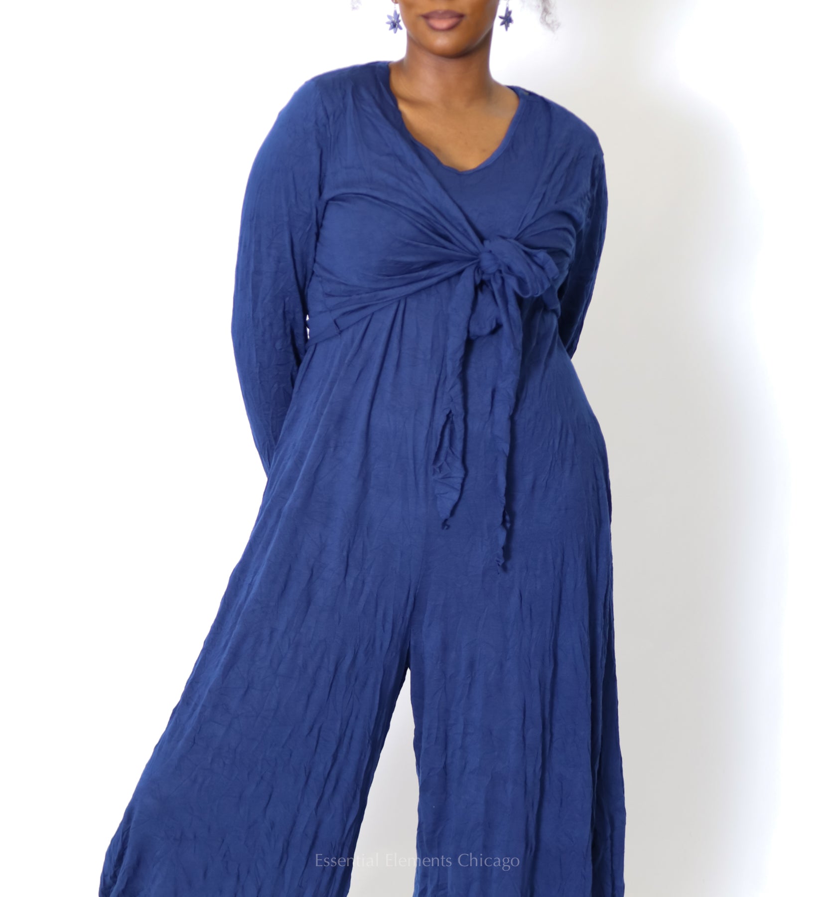 Luukaa Fusion Wrap Top, Navy - Essential Elements Chicago