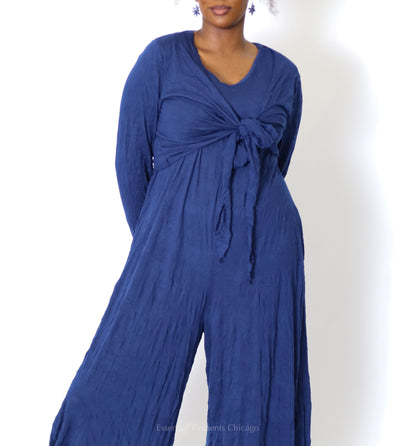 Luukaa Fusion Wrap Top, Navy - Essential Elements Chicago