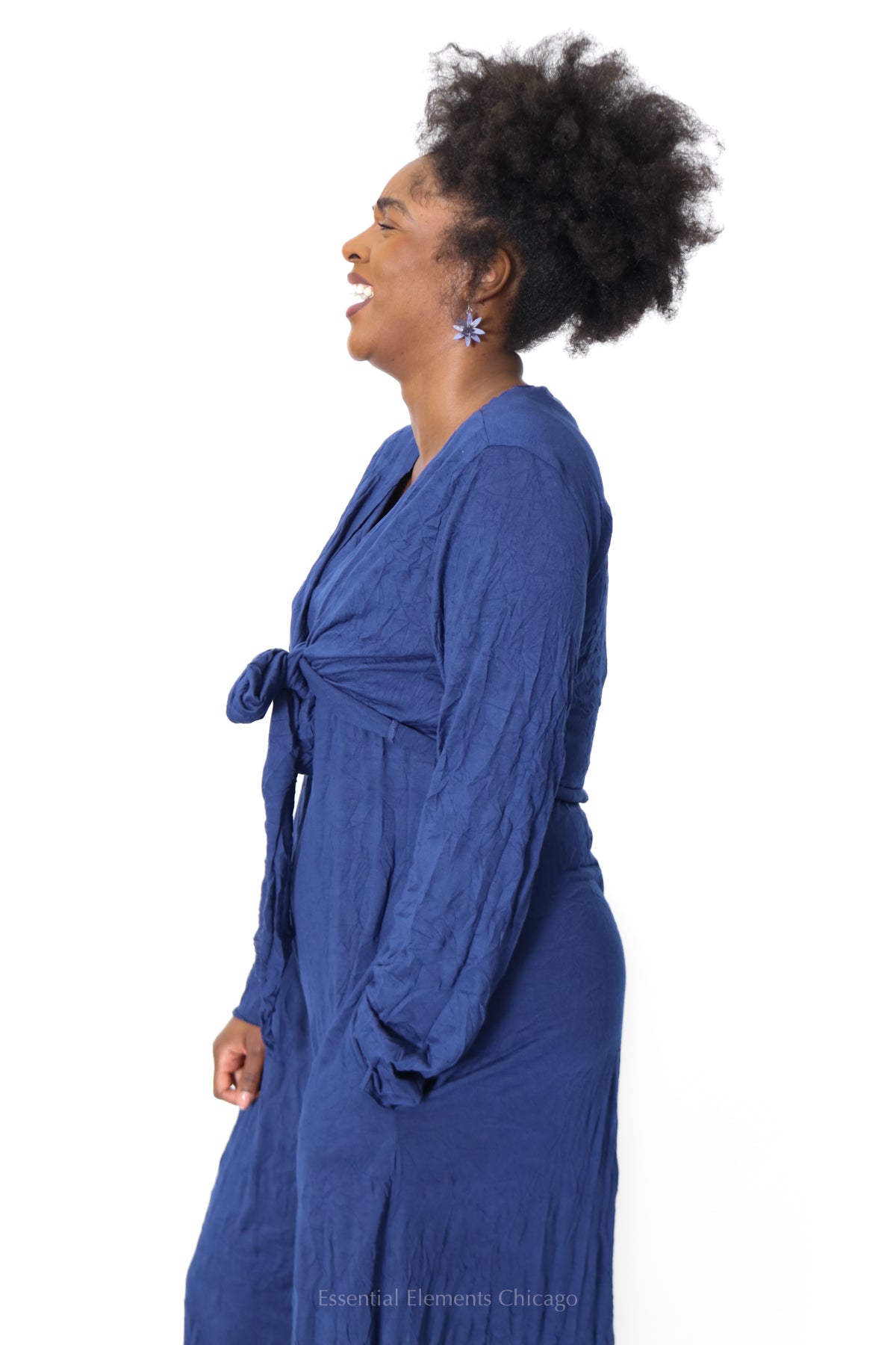 Luukaa Fusion Wrap Top, Navy - Essential Elements Chicago