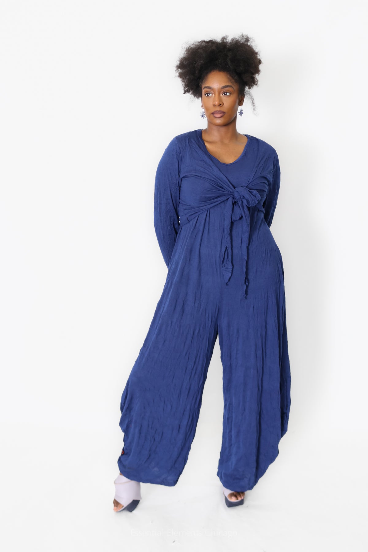 Luukaa Fusion Wrap Top, Navy - Essential Elements Chicago