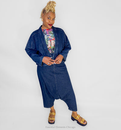 Luukaa Rowan Denim Harem Pants - Essential Elements Chicago