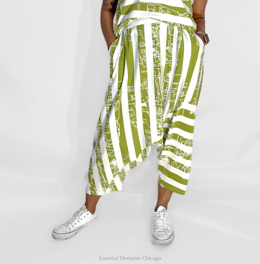 Luukaa Thessaly Harem Pants, Lime - Essential Elements Chicago