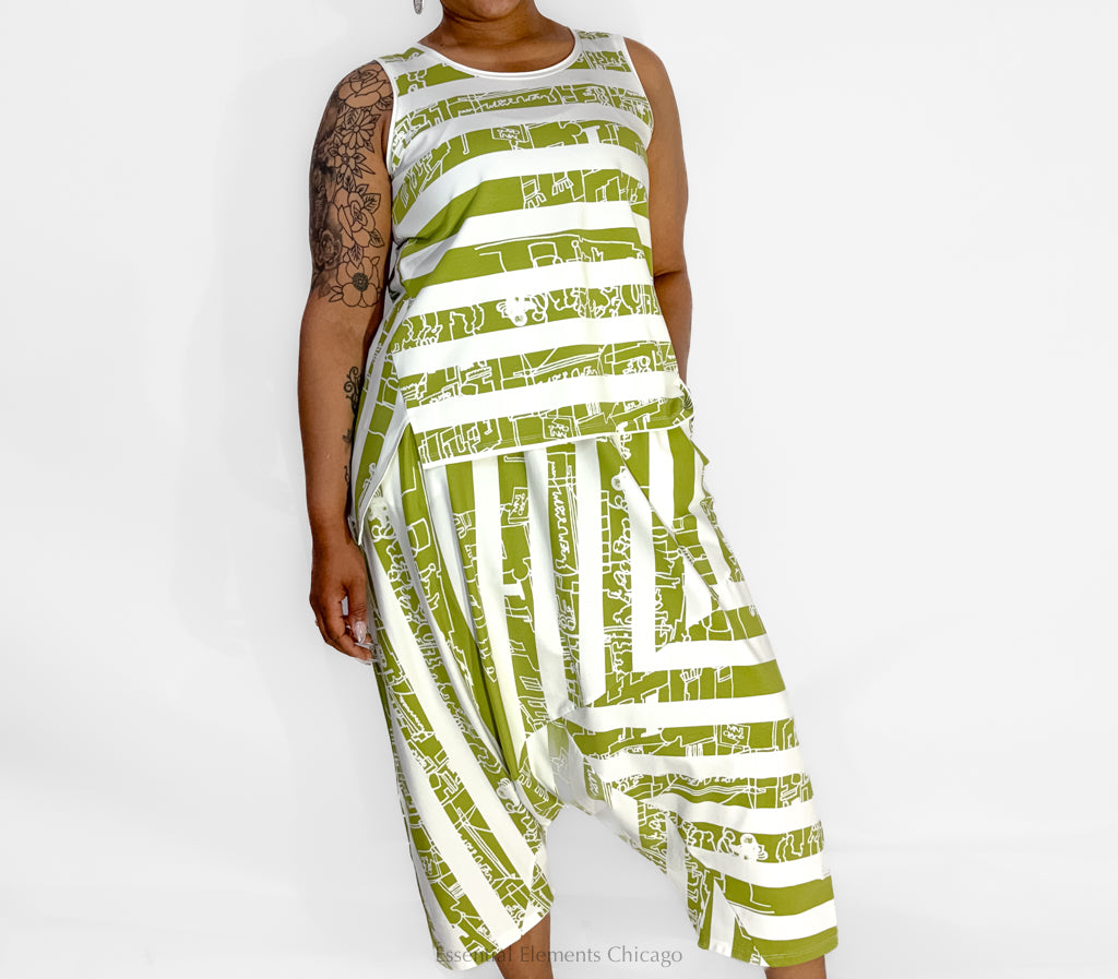 Luukaa Thessaly Harem Pants, Lime - Essential Elements Chicago