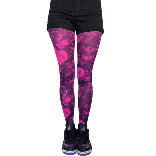 Malka Chic Floral Tights, Pink - Essential Elements Chicago