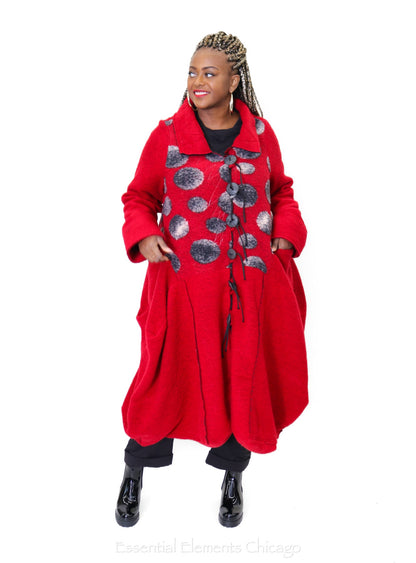 Mara Gibbucci Coat, Red - Essential Elements Chicago